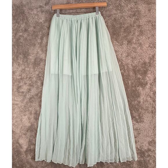 Victoria's Secret Mint Green Pleated Maxi Skirt 2 XS - Picture 6 of 12